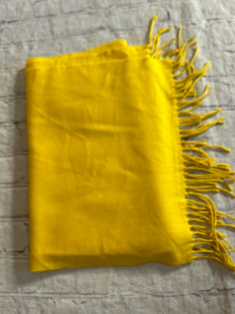 CASHMERE FEEL 100% ACRYLIC BRIGHT FUN YELLOW WITH FRINGE
